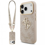 GUESS &uuml;mbris jaoks IPHONE 17 Pro GUHCP17LP4G4BCSP (PU W/ Big 4G Classic & Big Strap Metal Buttons) roosa