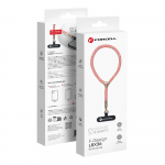 FORCELL F-DESIGN L8X36 rie&scaron;o telefono virvelė su reguliuojamu ilgiu (maks. 18cm kilpoje) rožinė balta