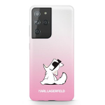 Karl Lagerfeld Choupette Fun &uuml;mbris Samsung Galaxy S21 Ultra jaoks - roosa