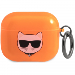 Karl Lagerfeld Choupette &uuml;mbris AirPods 3 jaoks - oranž