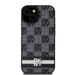 DKNY Leather Checkered Mono Pattern & Printed Stripes &Uuml;mbris jaoks Samsung Galaxy S24 Ultra - Must