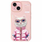 Nimmy Cool&Cute 2.0 Cat &Uuml;mbris jaoks iPhone 15 - Roosa