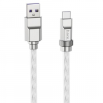 Silicone Kaabel HOCO Type-A - Type-C, 100W, l&auml;bipaistev, 1m