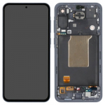 Ekranas Samsung A556 A55 5G su lietimui jautriu stikliuku ir rėmeliu Awesome Navy originalus (assembled service pack)