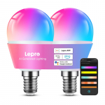 LEPRO BP1-2 E14 LED-pirn Bluetoothi ja Wi-Fi-ga, 470 lm, 2 tk