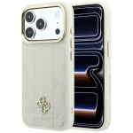 Guess Stripe Peony 4G Logo MagSafe &uuml;mbris mudelile iPhone 18 Pro / 17 Pro &ndash; v&auml;rv: beež