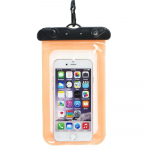 Waterproof bag jaoks mobile phone with plastic closing oranž