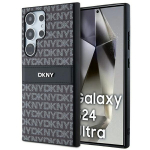 DKNY Leather Mono Stripe & Metal Logo &uuml;mbris jaoks Samsung Galaxy S24 Ultra - must
