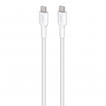 Puro Fabric vastupidav punutud USB-C&ndash;USB-C laadimis- ja andmekaabel, 1,2 m, valge