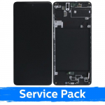 LCD Ekraan &Uuml;hildub Samsung A715 A71 Must Koos Frame (Service Pack)