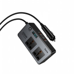 Hoco nutikas kahekordne auto inverteri laadija 2 s&uuml;&uuml;tepesa max 200W PD66W/1C2A Z66 must