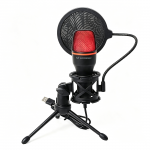 Wozinsky Studio Gaming USB-arvutimikrofon RGB-valgustusega alusega &ndash; must
