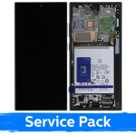 LCD Display Compatible With Samsung S928 S24 Ultra with Frame / Titanium Black / (Service Pack) +INCLUDING BATTERY