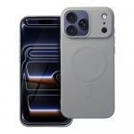 Silikoninis Magnetinis dėklas telefonui (su didele anga), suderinamas su MagSafe, skirtas iPhone 17 Pro Max, titano spalvos