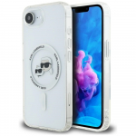 Karl Lagerfeld IML Metal Karl & Choupette Heads MagSafe iPhone 16e Case - White