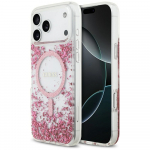 GUESS &uuml;mbris jaoks IPHONE 17 Pro Max compatible with MagSafe GUHMP17XRGRGEP (Resin Bottom Glitter) roosa