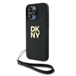 DKNY Wrist Strap Stock Logo &uuml;mbris jaoks iPhone 15 Pro Max - must