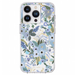 Rifle Paper Clear &uuml;mbris seadmele iPhone 14 Pro, Garden Party Blue mustriga