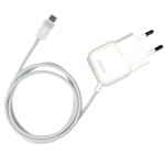PURO Mini Travel Charger kaasaskantav seinalaadija koos Micro USB kaabliga (valge)