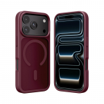 Crong Hybrid Matte Magnetic MagSafe-&uuml;mbris iPhone 17 Pro jaoks, bordoopunane