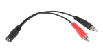 3,5 mm jack-pesast 2&times; RCA kaabel, 20 cm