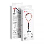 FORCELL F-DESIGN R10X40 rie&scaron;o telefono virvelė su reguliuojamu ilgiu (maks. 20cm kilpoje) rožinė balta