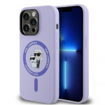 KARL LAGERFELD &uuml;mbris jaoks IPHONE 14 Pro compatible with MagSafe KLHMP14LSCMKCRHU (Silicone KC Body Ring) lilla