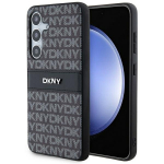 DKNY Leather Mono Stripe & Metal Logo &uuml;mbris jaoks Samsung Galaxy S24+ - must
