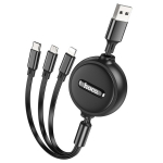 3in1 laidas USB A į Lightning / Micro USB / USB C Hoco 2A 1 m X75 juodas