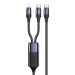 USAMS Automobilinis įkroviklis 1XUSB+1XUSB-C C32 30W FAST CHARGE juodas CC164CC01 (US-CC164)