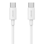 USAMS Laidas USB-C na USB-C 60W 1m Fast Charging YD Series baltas SJ711USB02 (US-SJ711)