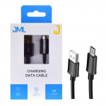 JML CD-113 USB MICRO laidas - 2A 1M - JUODAS