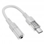adapter AUX USB C do Jack 3,5 mm Hoco 0,15 m LS37 transparentny hall