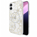 Case-Mate Floral Gems MagSafe &uuml;mbris seadmele iPhone 16 Plus, kuldne