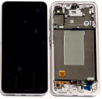 Ekranas Samsung A566 A56 5G su lietimui jautriu stikliuku ir rėmeliu Awesome Graphite originalus (assembled service pack)