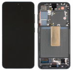 Ekranas Samsung S911 S23 5G su lietimui jautriu stikliuku ir rėmeliu Phantom Black originalus (used Grade B)