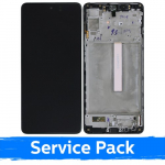 Ekranas skirtas Samsung M536 M53 5G juodas su rėmeliu (Service Pack)