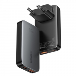 Laadija Essager "GaN Ultra" must 65W (1xPD / 1xQC3.0)