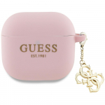 Guess AirPods 4 cover Silicone 4G Charm &uuml;mbris - roosa
