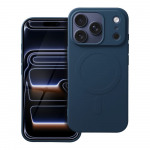 Silikoninis Magnetinis dėklas telefonui (su didele anga), suderinamas su MagSafe, skirtas iPhone 17 Pro, mėlynas