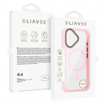 Liavec Hybrid Magsafe Skaidrus dėklas telefonui Iphone 16 &scaron;viesiai rožinis