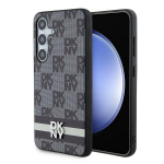 DKNY Leather Checkered Mono Pattern & Printed Stripes &Uuml;mbris jaoks Samsung Galaxy S24 - Must