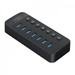 Orico CT2U3-7AB 7x USB-A 3.0 jaotur l&uuml;lititega - must