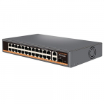 PoE &scaron;akotuvas 100Mbps 18portų +1000Mbps 6 portų + 2G uplink + 1G SFP