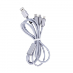 Maxlife 3in1 cable USB - Lightning + USB-C + microUSB 1,0 m 2,1A hall nylon