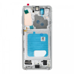 LCD ekranas SAMSUNG S21 5G baltas SOFT OLED su rėmeliu