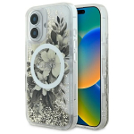 Guess Liquid Glitter Flower MagSafe iPhone 16 &Uuml;mbris - Beige