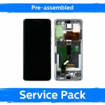 LCD ekranas suderinamas su Samsung G986 (G985) S20 Plus su rėmeliu / Cosmic Gray / (I&scaron; anksto surinktas Service Pack)