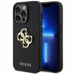 Guess Leather Perforated 4G Glitter Logo &Uuml;mbris jaoks iPhone 15 Pro Max - must