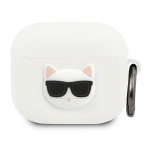 Karl Lagerfeldi silikoonist Choupette &uuml;mbris AirPods 3 jaoks - valge